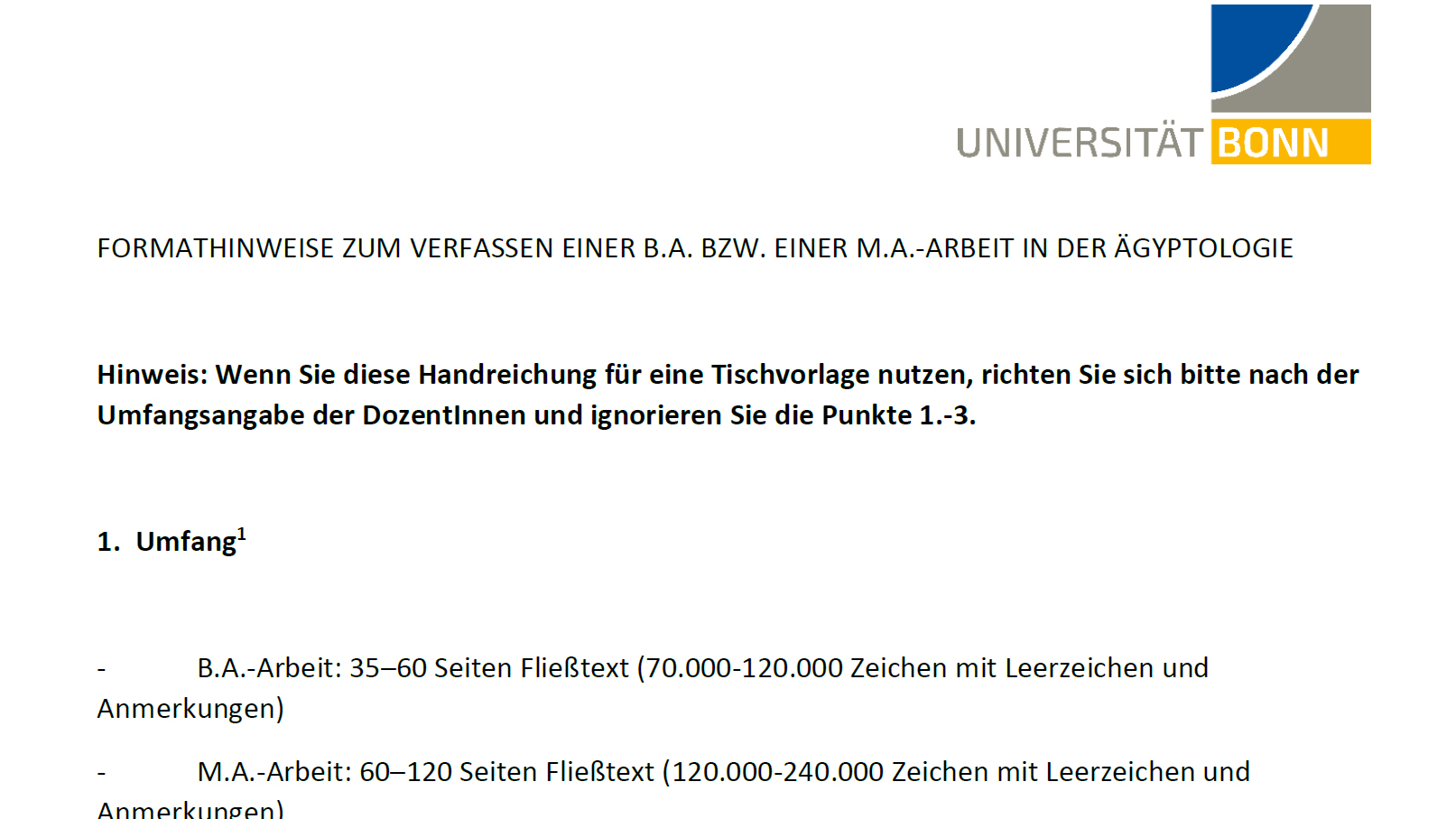 Formathinweise