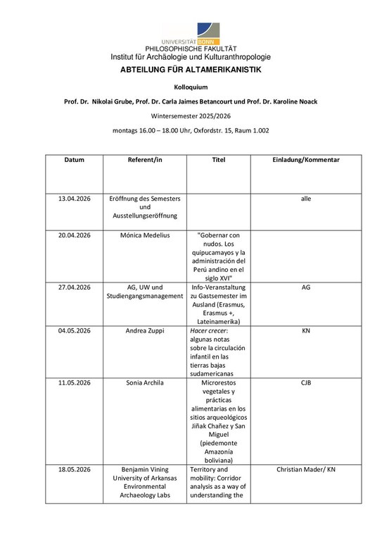 Kolloquiumsplan Intern SoSe 26