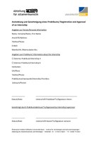 Anmeldung und Genehmigung eines Praktikums/ Registration and Approval of an Internship