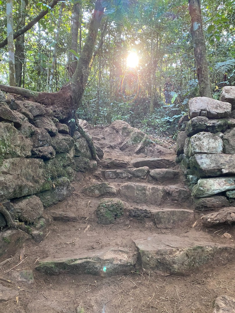 Escalinatas de acceso al sitio arqueológico luego de su limpieza