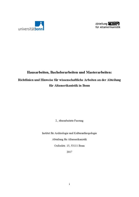 Richtlinien Wissenschaftliches Arbeiten