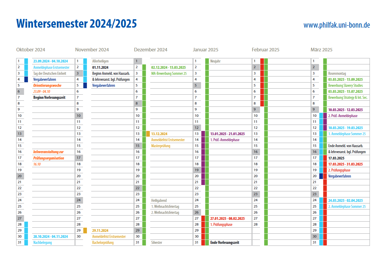 Kalender Studienjahr 24/25