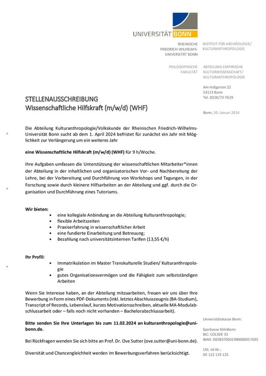 Ausschreibung WHF 2024