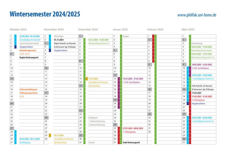 Kalender WiSe 2024/25