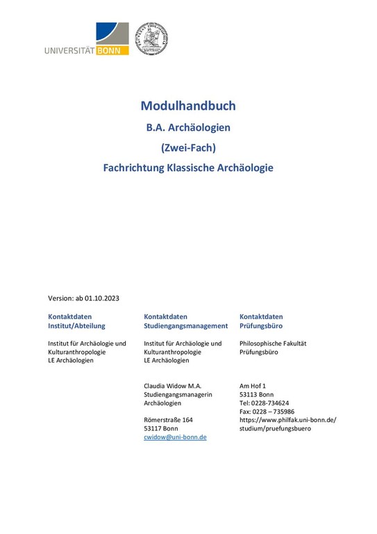 Modulhandbuch & Studienverlaufsplan (2-Fach)