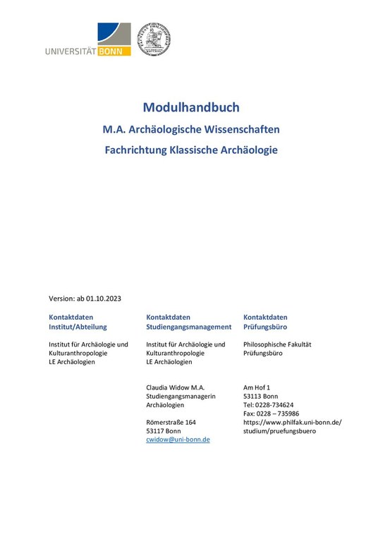 Modulhandbuch & Studienverlaufsplan (M.A.)