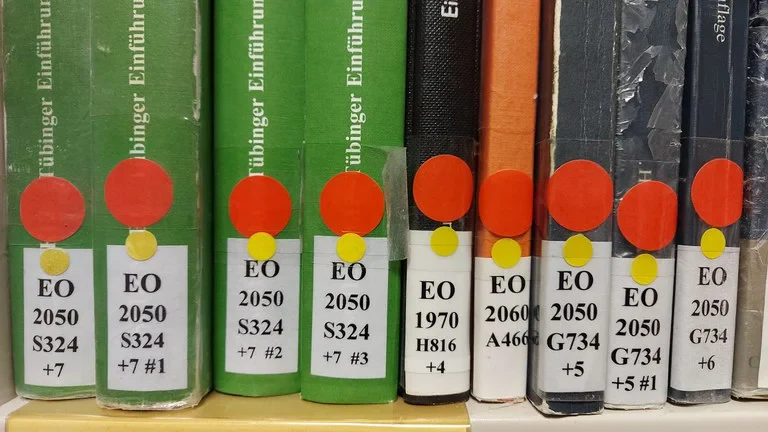 Eine Wissenschaftlerin und ein Wissenschaftler arbeiten hinter einer Glasfassade und mischen Chemikalien mit Großgeräten.